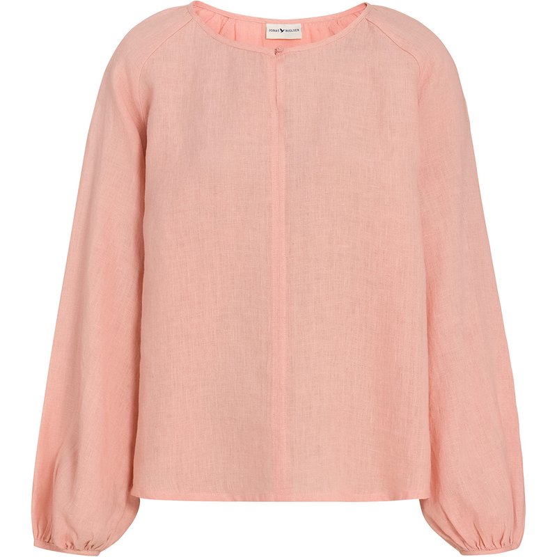 Damen Leinen-Bluse unifarben