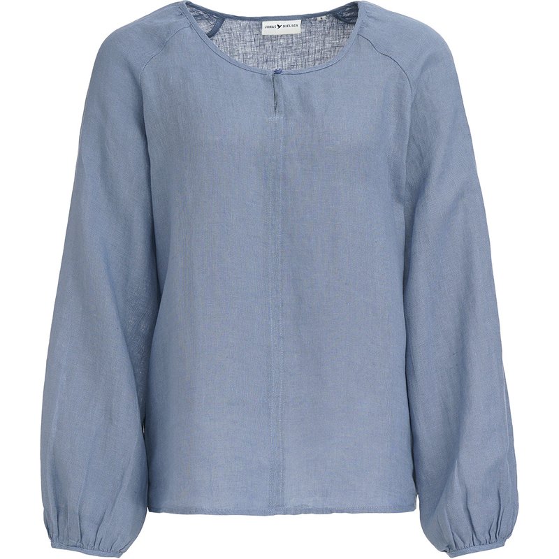 Damen Leinen-Bluse unifarben