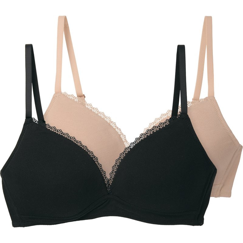 2 Damen Soft-BHs mit Spitze
