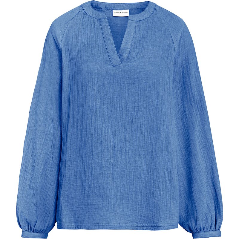Damen Musselin-Bluse in Unifarben