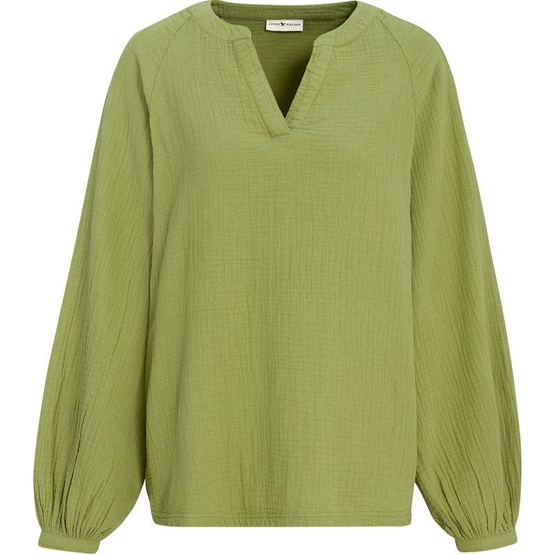 Damen Musselin-Bluse in Unifarben