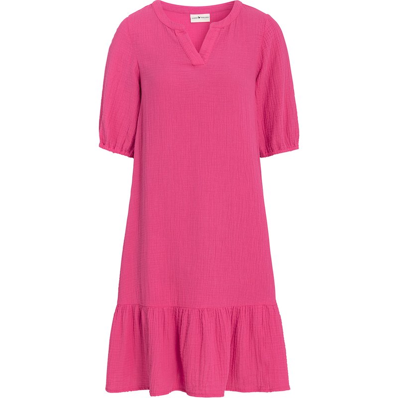 Damen Musselin-Kleid in Unifarben