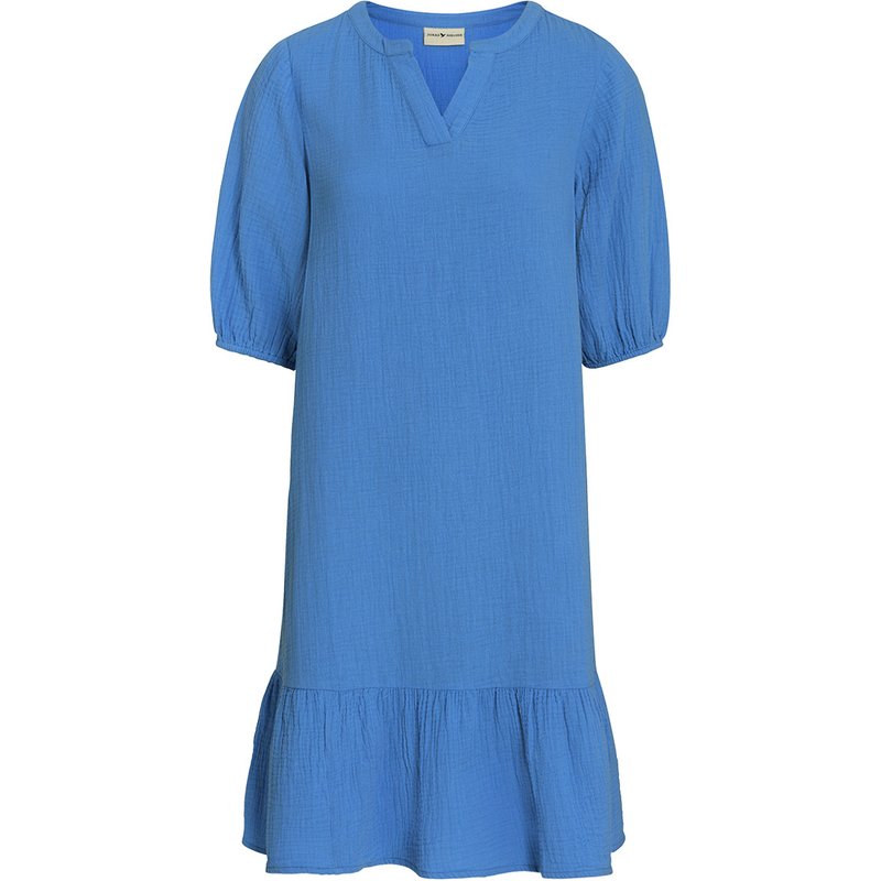 Damen Musselin-Kleid in Unifarben