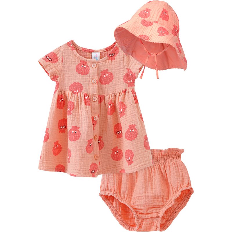 Newborn Musselin-Set Kleid, Shorts und Hut