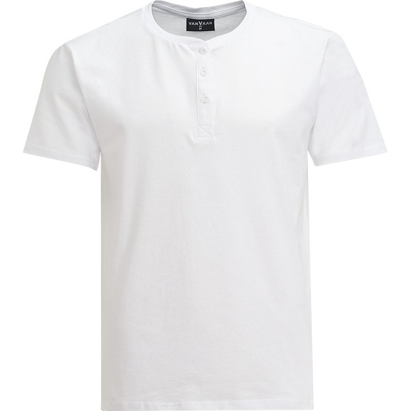 Herren T-Shirt mit Serafino-Ausschnitt