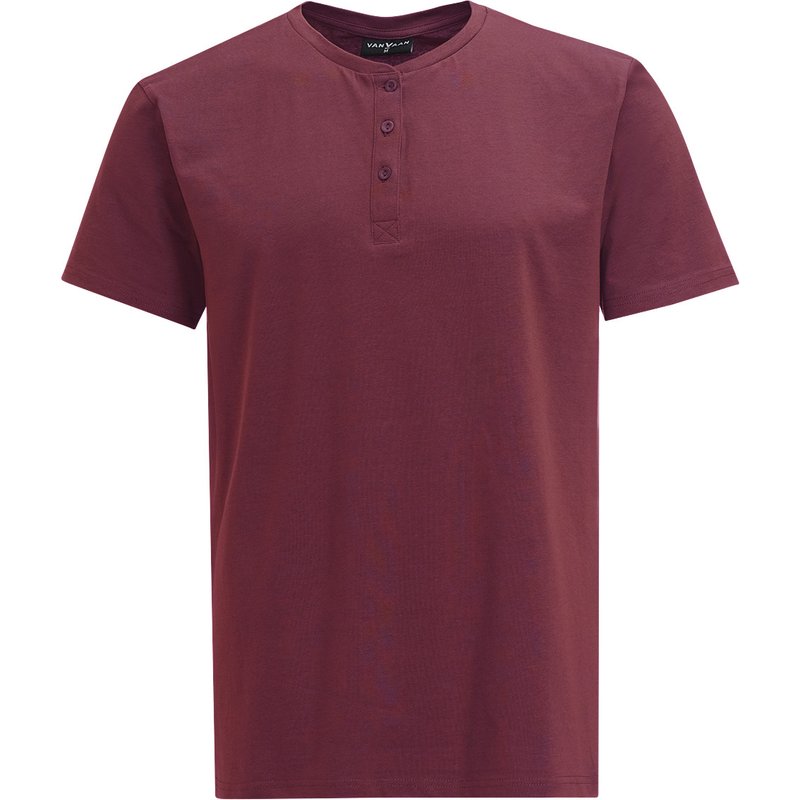 Herren T-Shirt mit Serafino-Ausschnitt