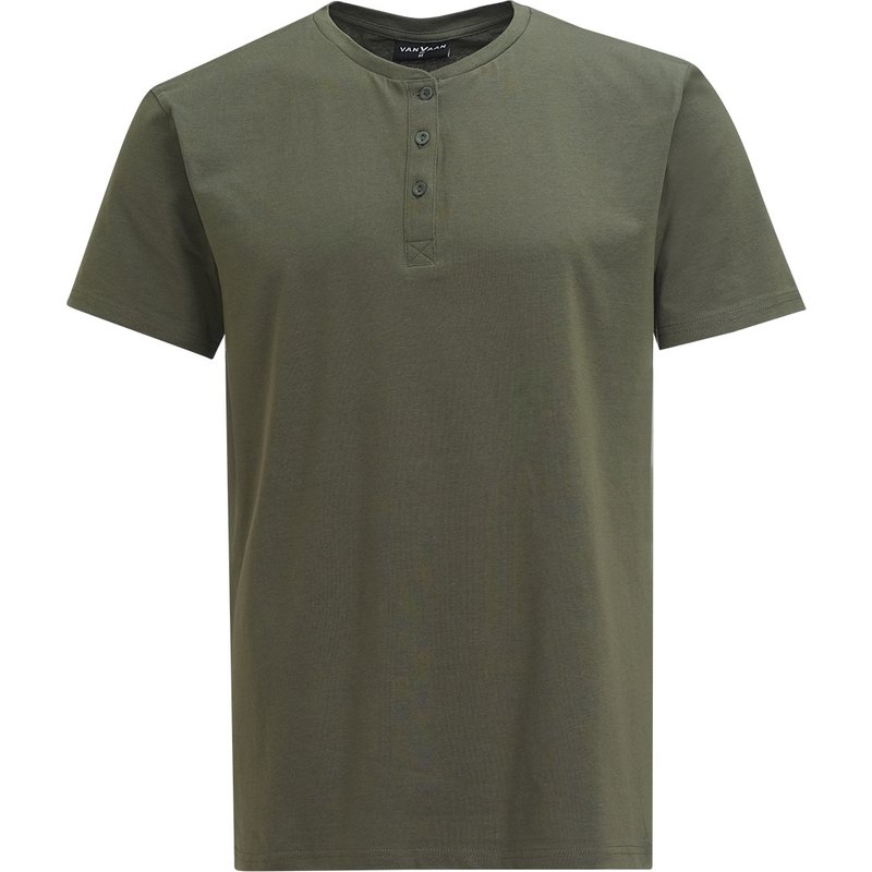 Herren T-Shirt mit Serafino-Ausschnitt