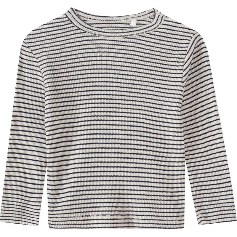 Baby Wolle-Seide-Shirt mit Ripp-Struktur
