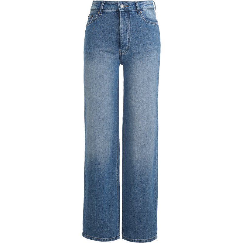 Damen Straight-Jeans mit weitem Bein