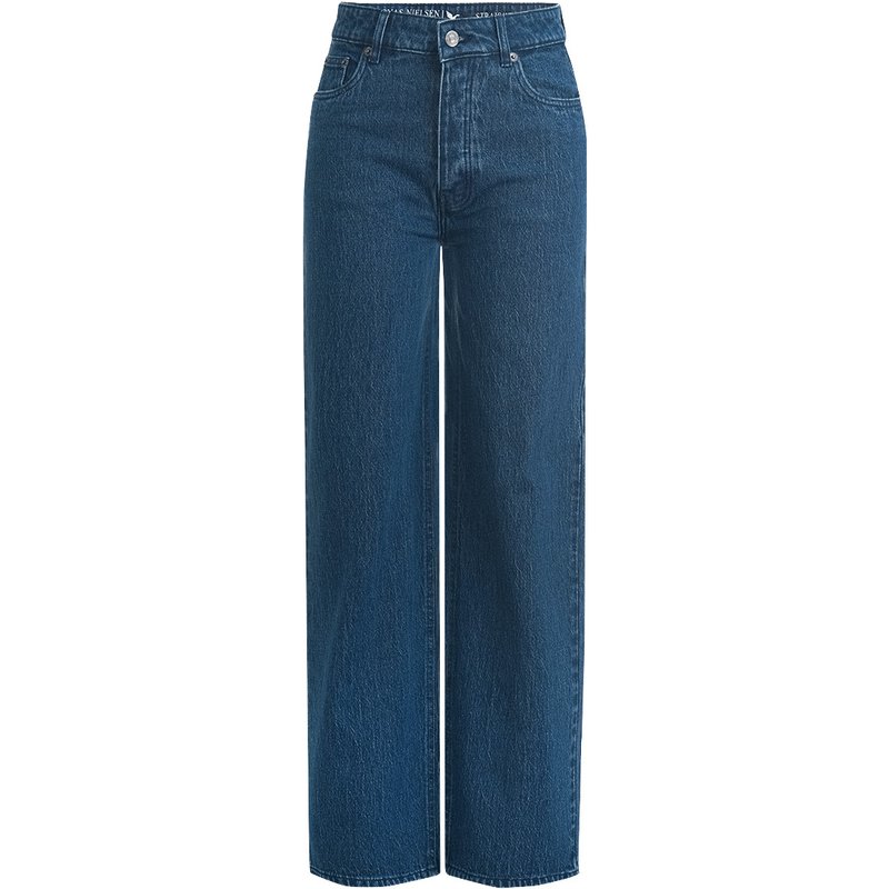 Damen Straight-Jeans mit weitem Bein