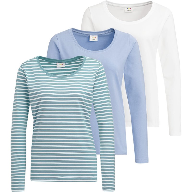 3 Damen Langarmshirts im Set