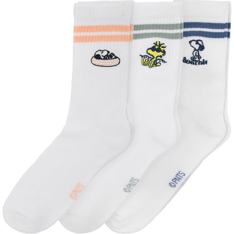 3 Paar Peanuts Socken mit Stickerei