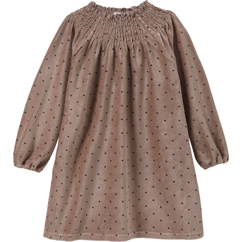 Mädchen Cord-Kleid mit Punkte-Allover