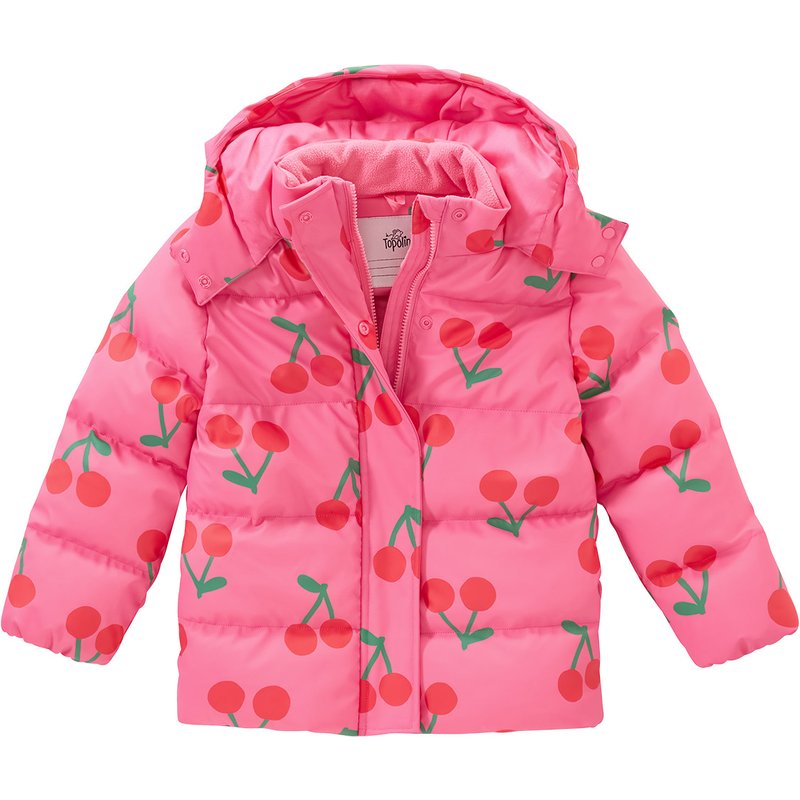 Mädchen Pufferjacke mit Kirschen