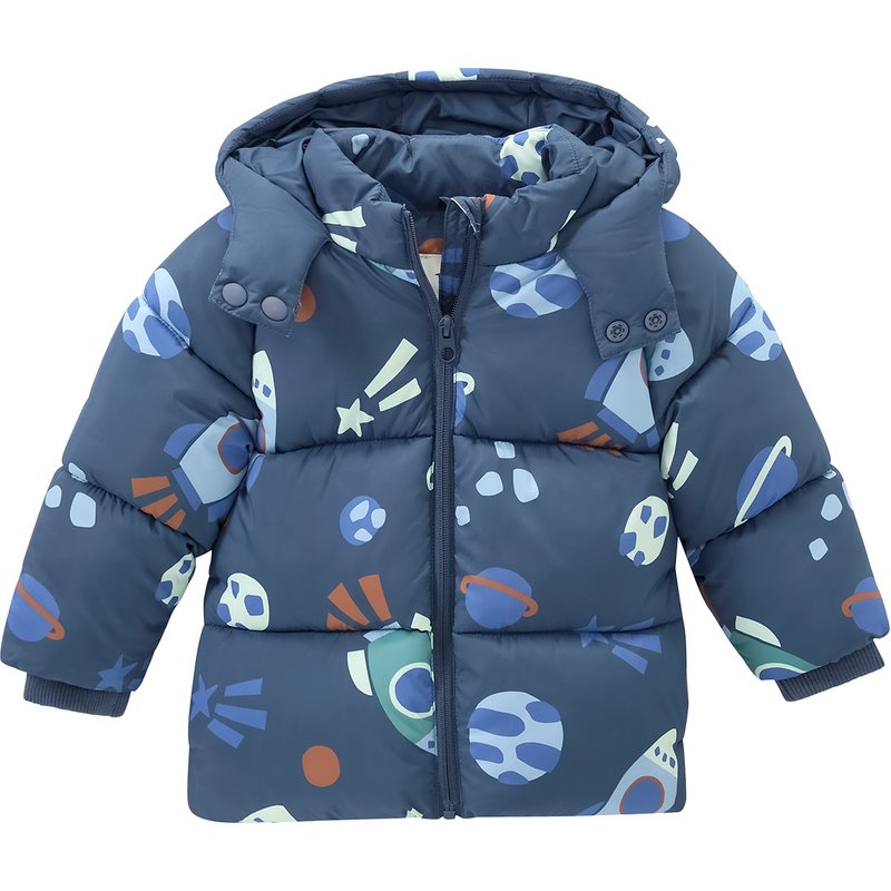 Baby Pufferjacke mit Weltraum-Allover