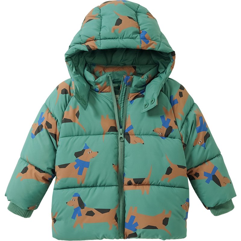 Baby Pufferjacke mit Dackel-Allover