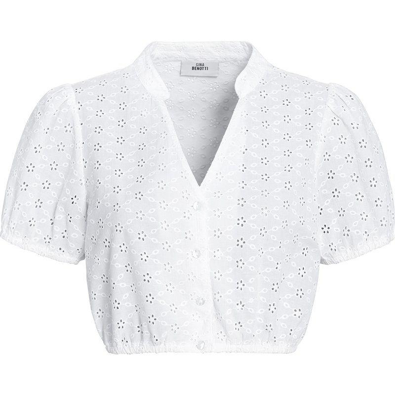 Damen Dirndl-Bluse mit Lochstickerei