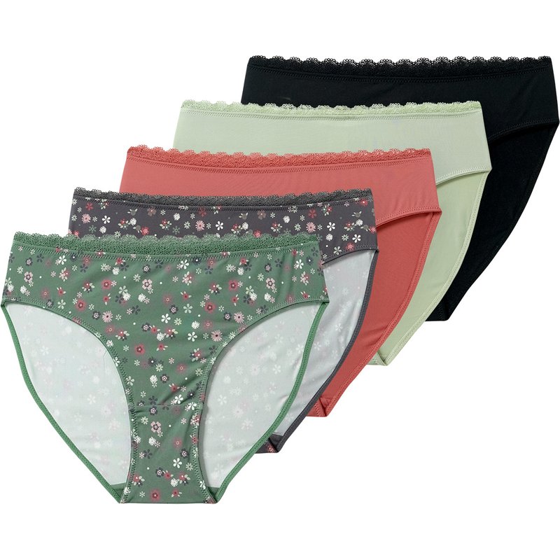 5 Damen Slips mit Spitze