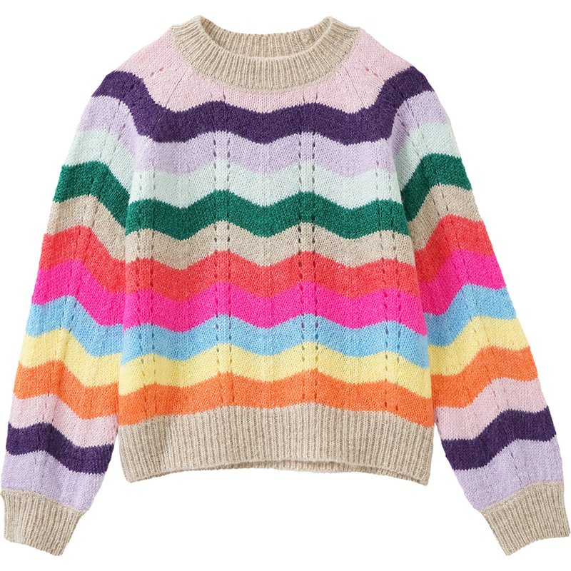Mädchen Strickpullover mit Streifen