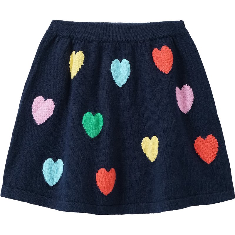 Mädchen Strickrock mit Herz-Allover