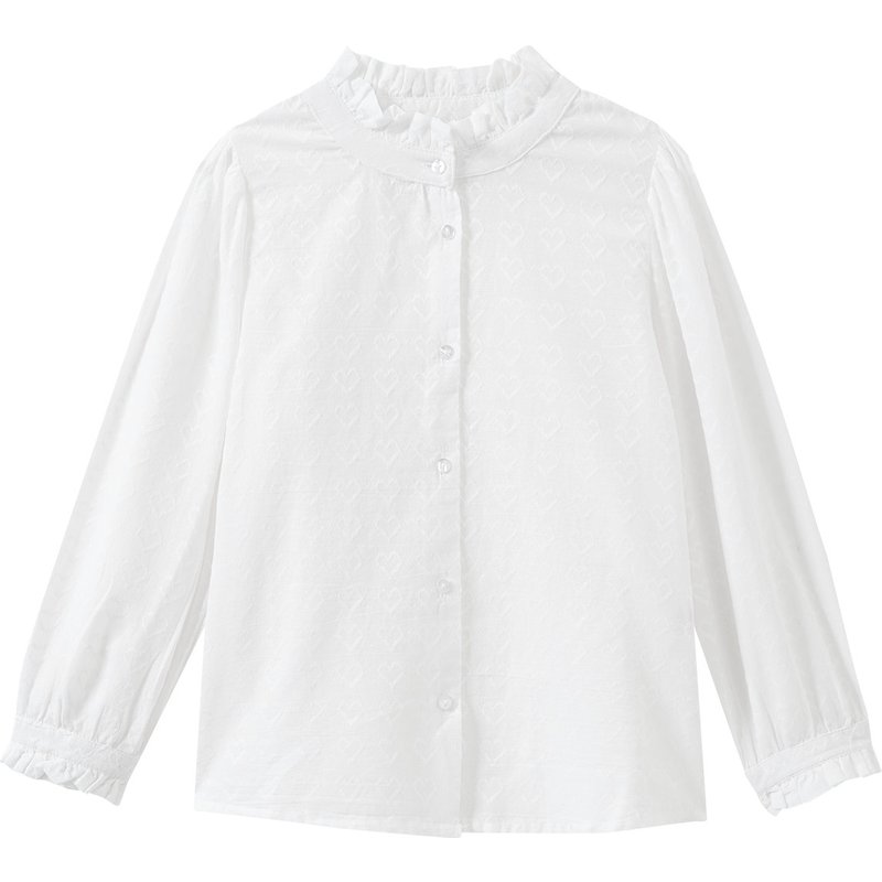 Mädchen Bluse mit Herz-Stickereien