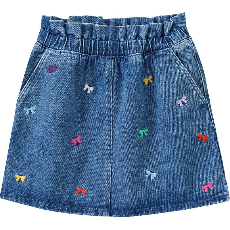 Mädchen Jeansrock mit Stickerei