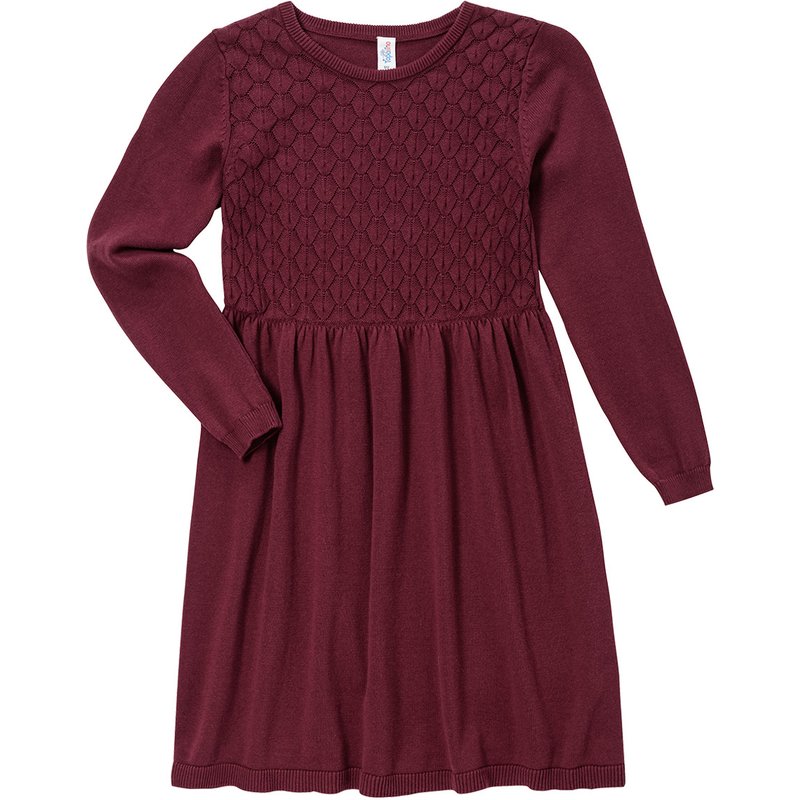 Mädchen Strickkleid mit Wabenstruktur