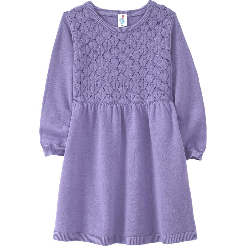 Mädchen Strickkleid mit Wabenstruktur