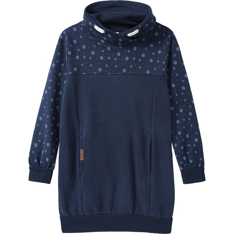 Mädchen Sweatkleid mit Schalkragen