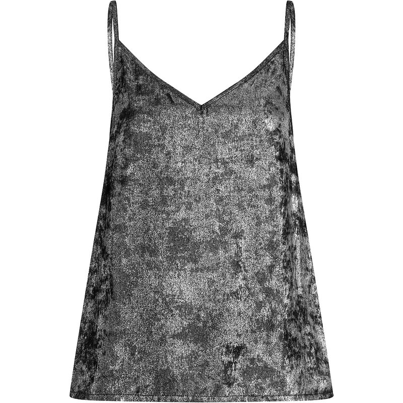 Damen Top in Metallic-Optik