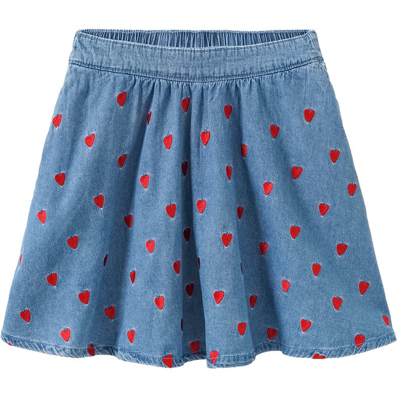 Mädchen Jeansrock mit Stickerei