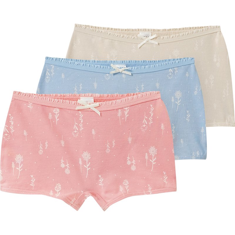 3 Mädchen Pantys mit floralem Print