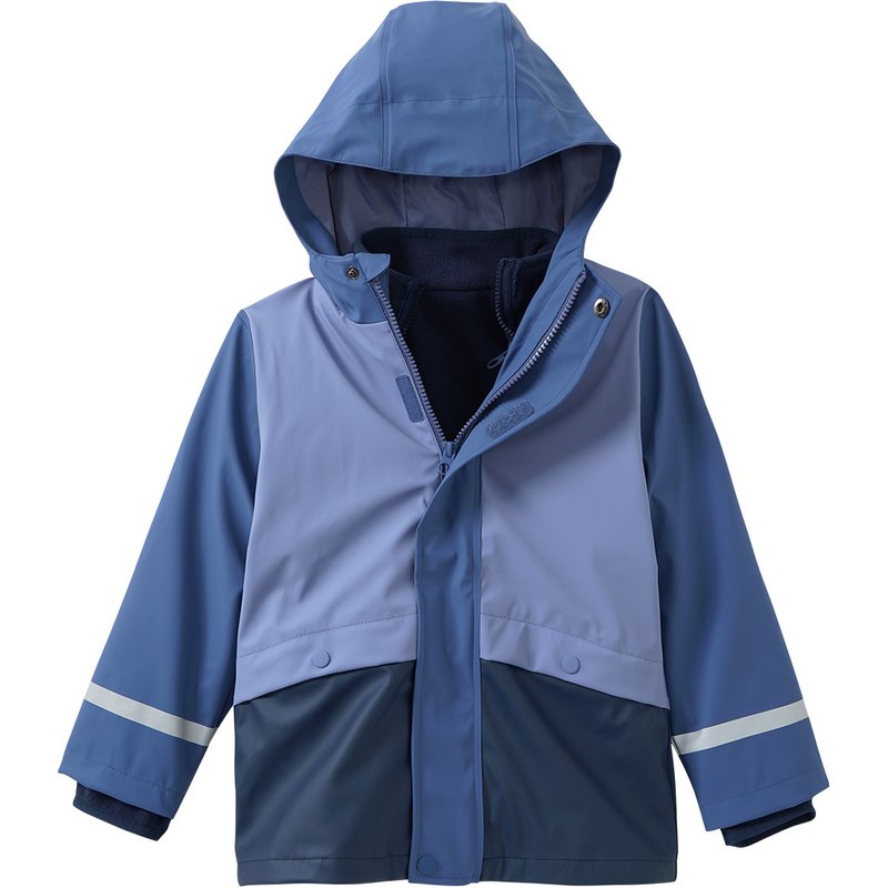 3-in-1 Kinder Regenjacke mit Colourblocking