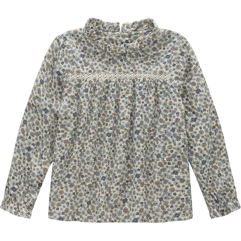 Mädchen Musselin-Bluse mit Häkelspitze
