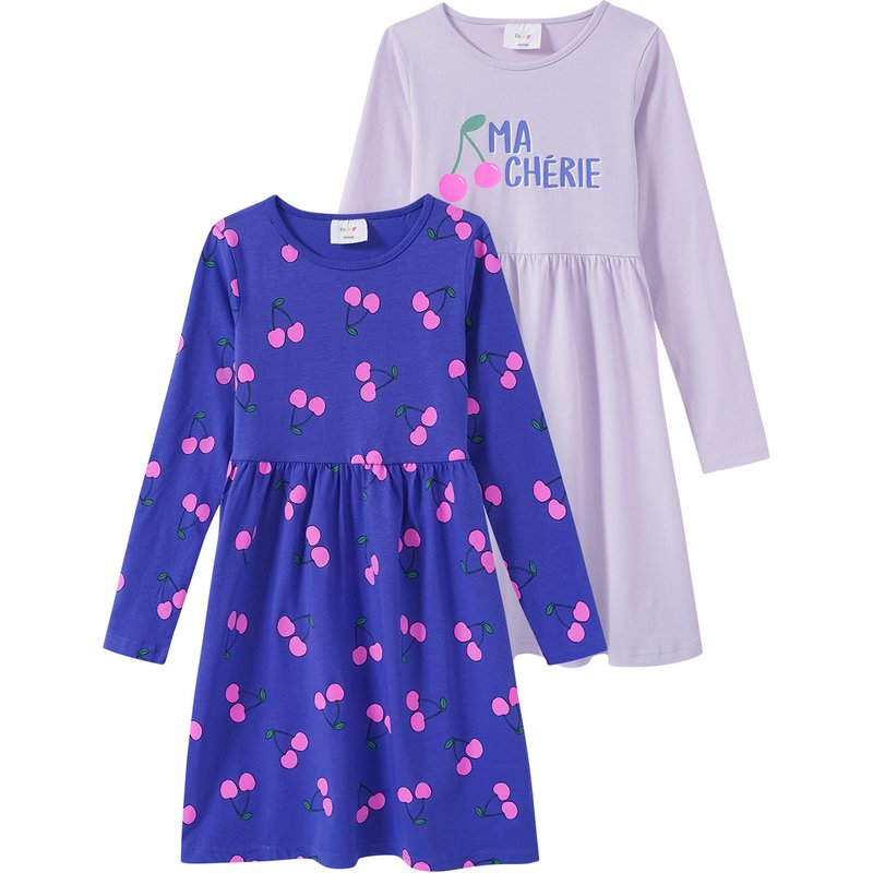 2 Mädchen Kleider mit Prints