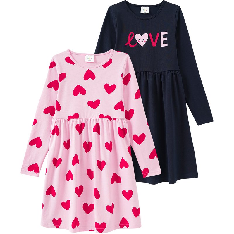 2 Mädchen Kleider mit Prints