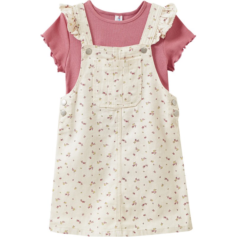 Mädchen Set aus Latzkleid und T-Shirt