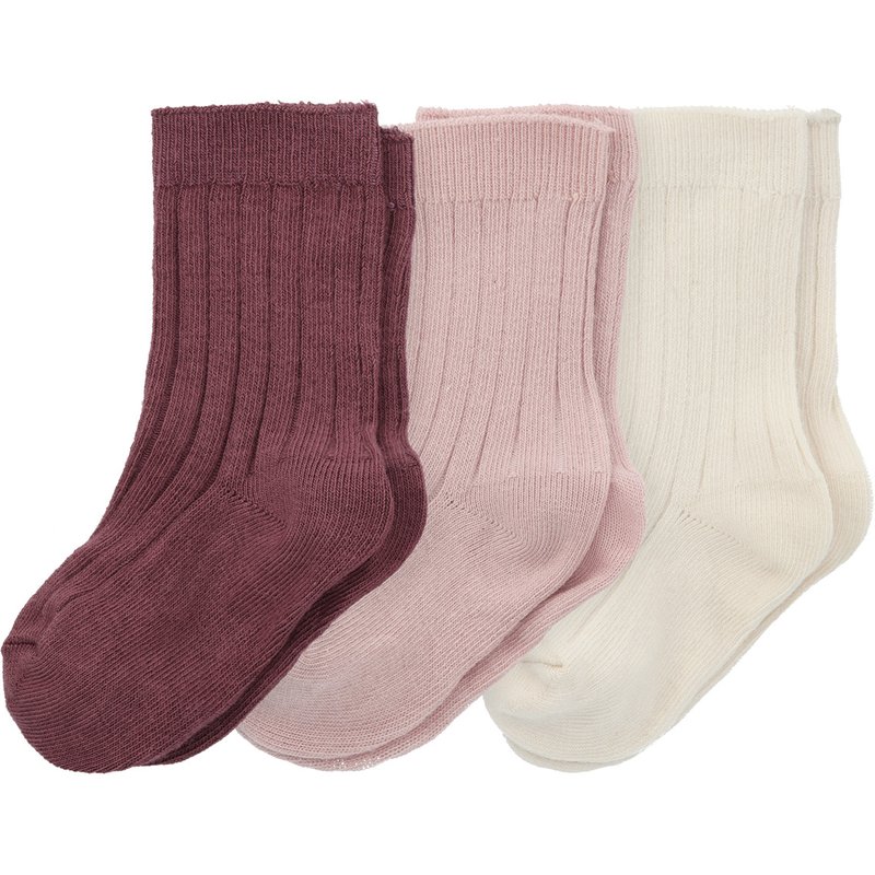 3 Paar Baby Socken mit Rippstruktur