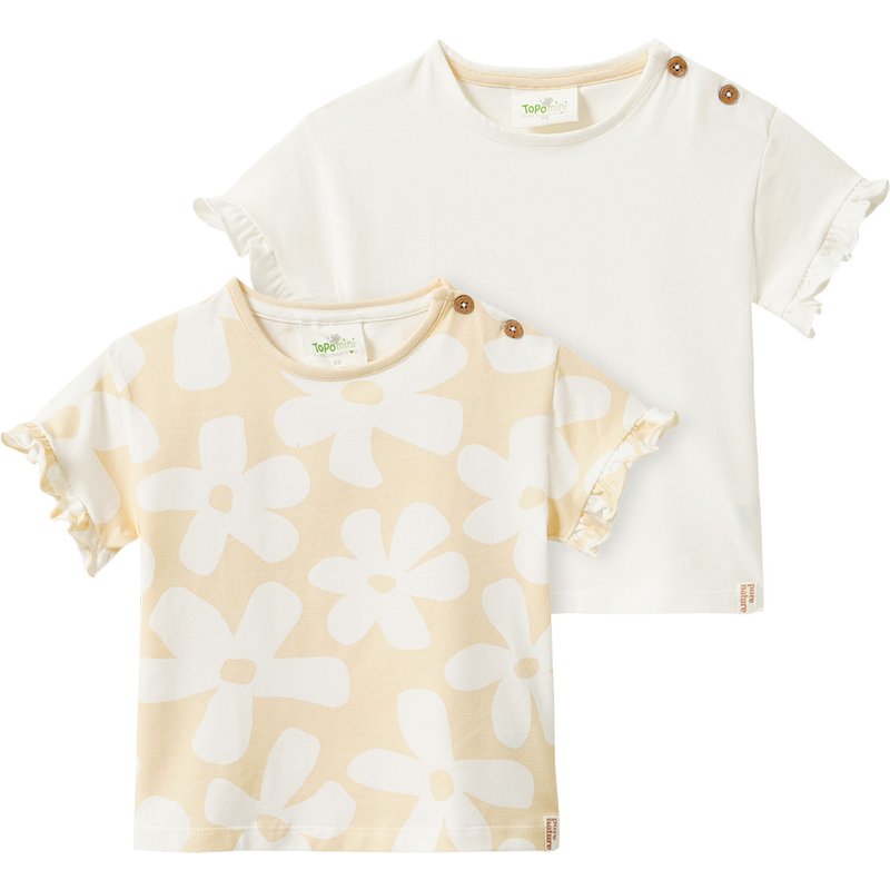 2 Baby T-Shirts mit Rüschenärmeln