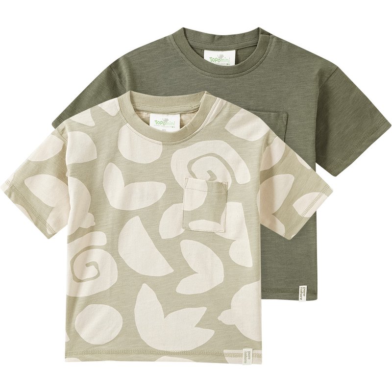 2 Baby T-Shirts mit Brusttasche