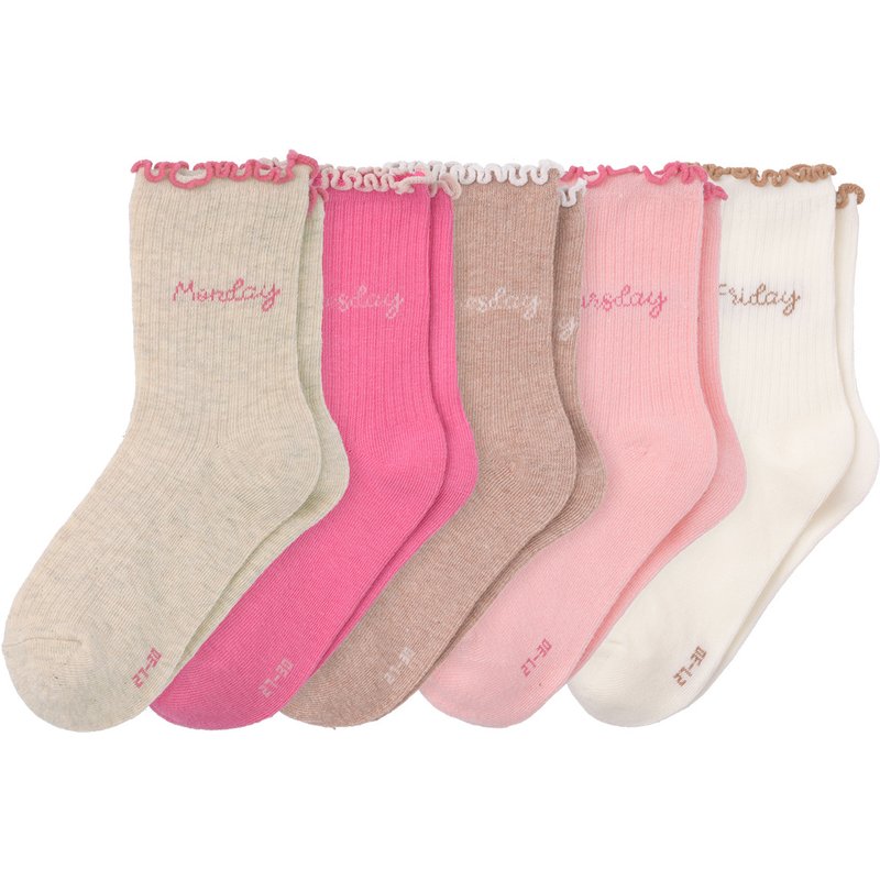 5 Paar Mädchen Socken in verschiedenen Farben