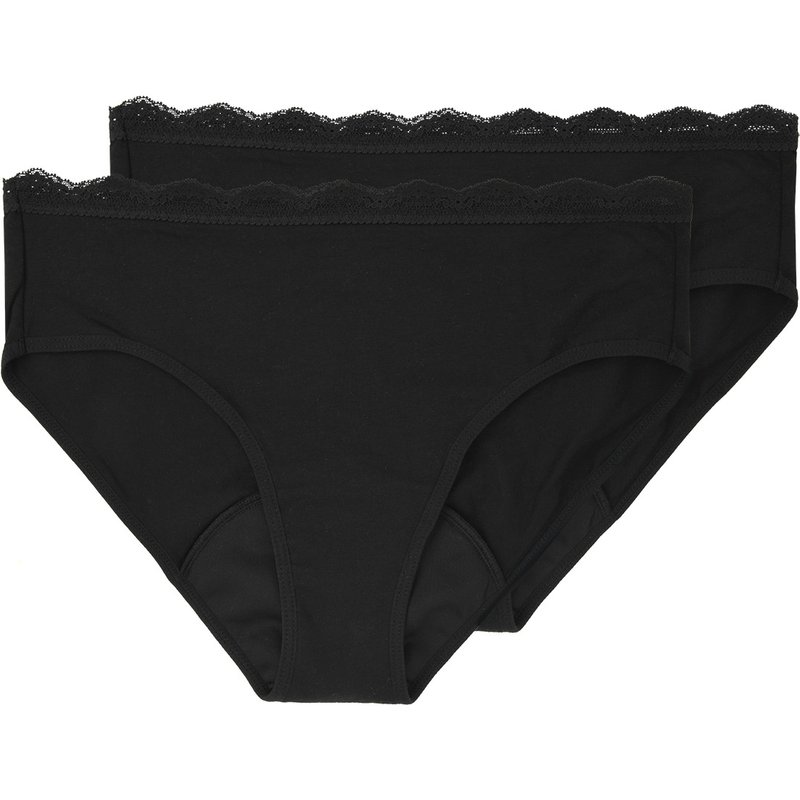 2 Damen Perioden-Slips mit Spitze