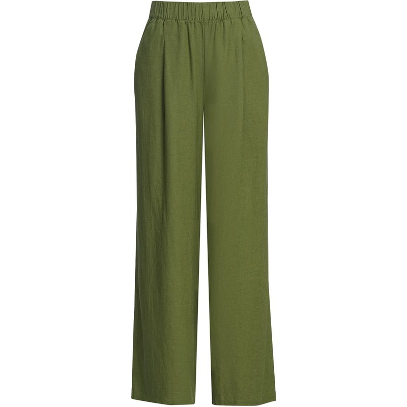 Damen Leinenhose im Wide-Leg-Style