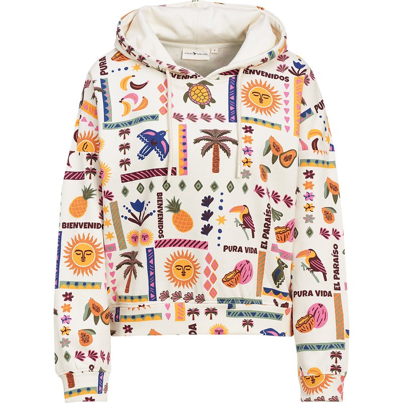 Damen Hoodie mit Allover-Print