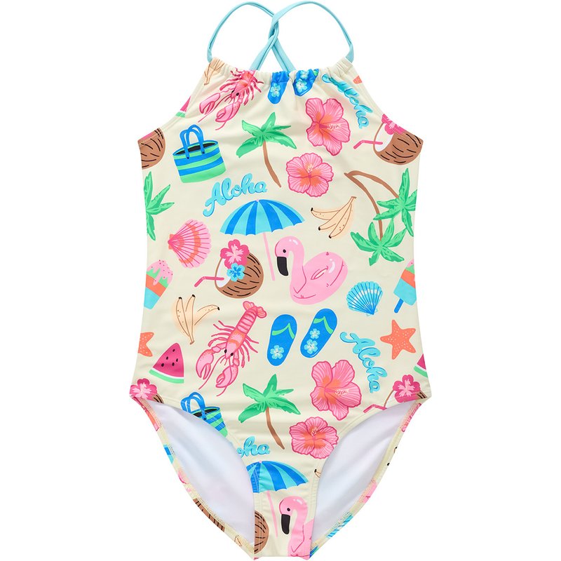 Mädchen Badeanzug mit sommerlichen Motiven
