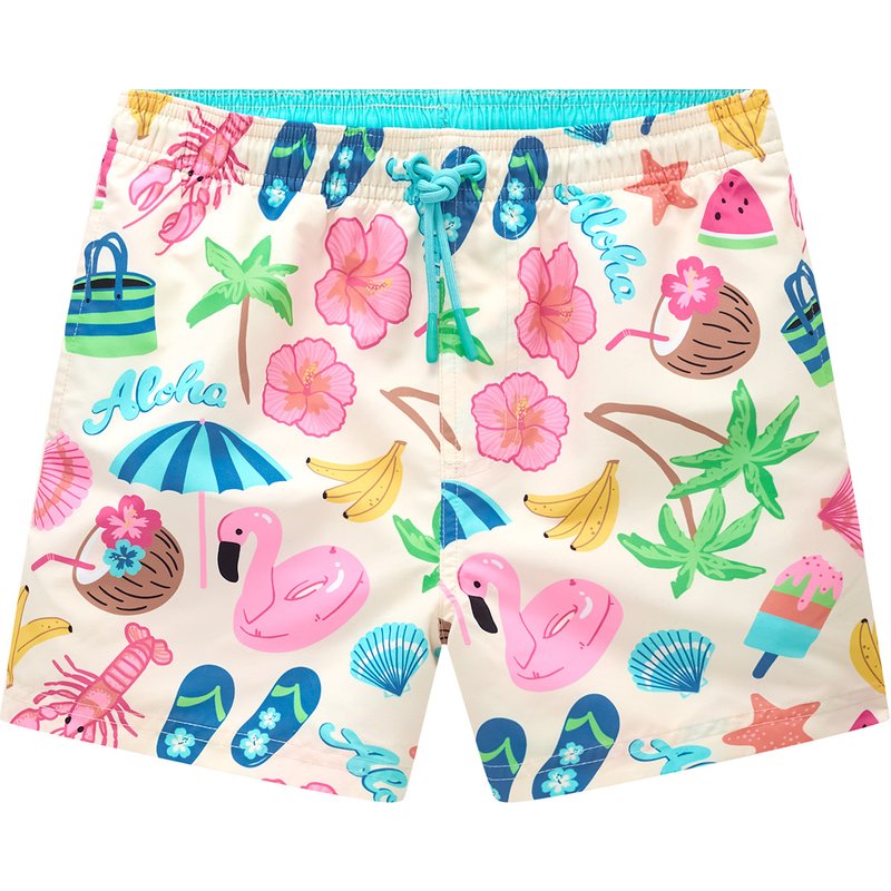 Jungen Badeshorts mit sommerlichen Motiven