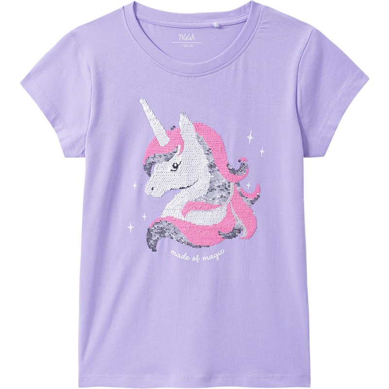 Mädchen T-Shirt mit Wendepailletten
