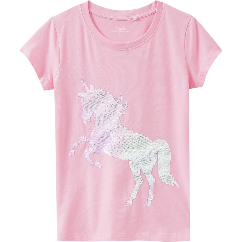 Mädchen T-Shirt mit Wendepailletten