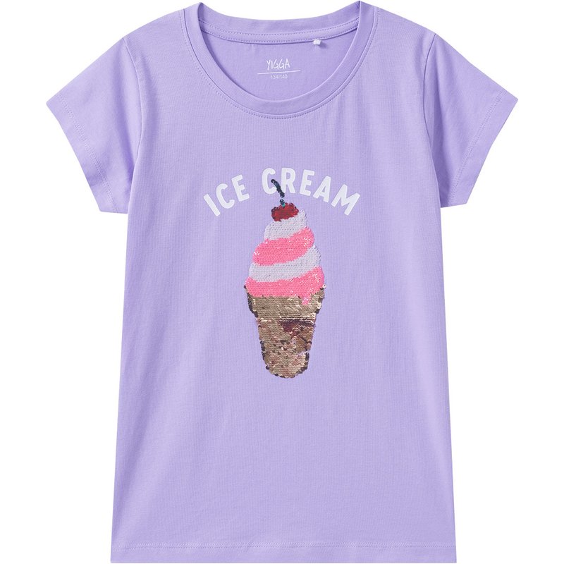 Mädchen T-Shirt mit Wendepailletten