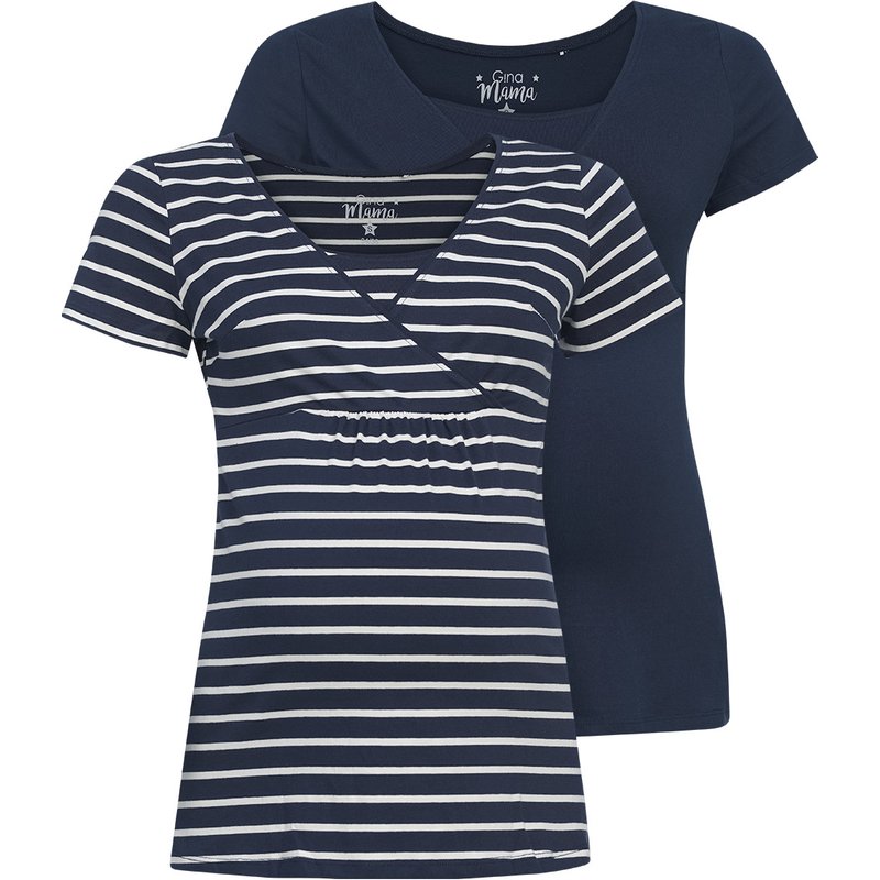 2 Damen Umstands-T-Shirts mit Stillfunktion